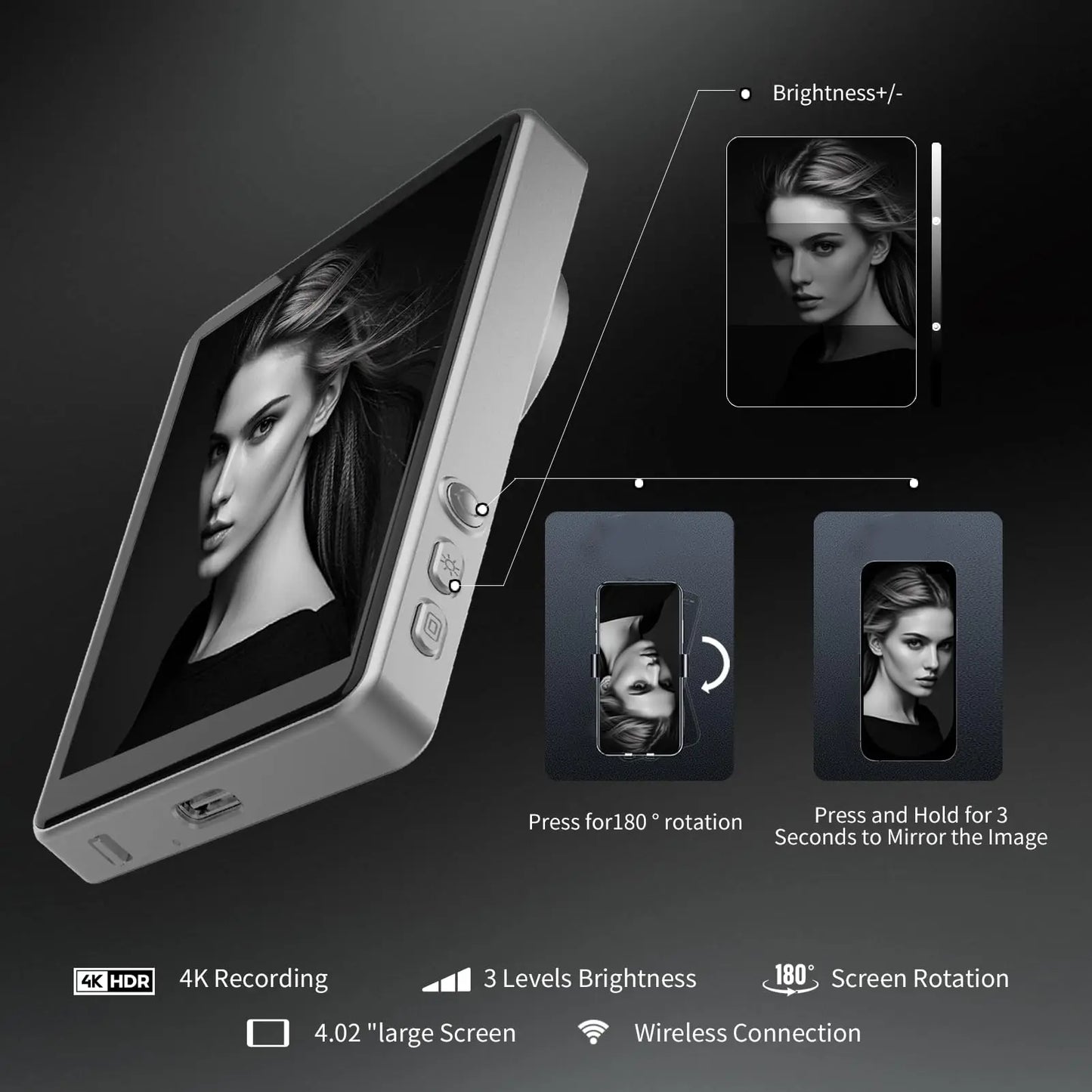 Magnetic Selfie Monitor for Phones