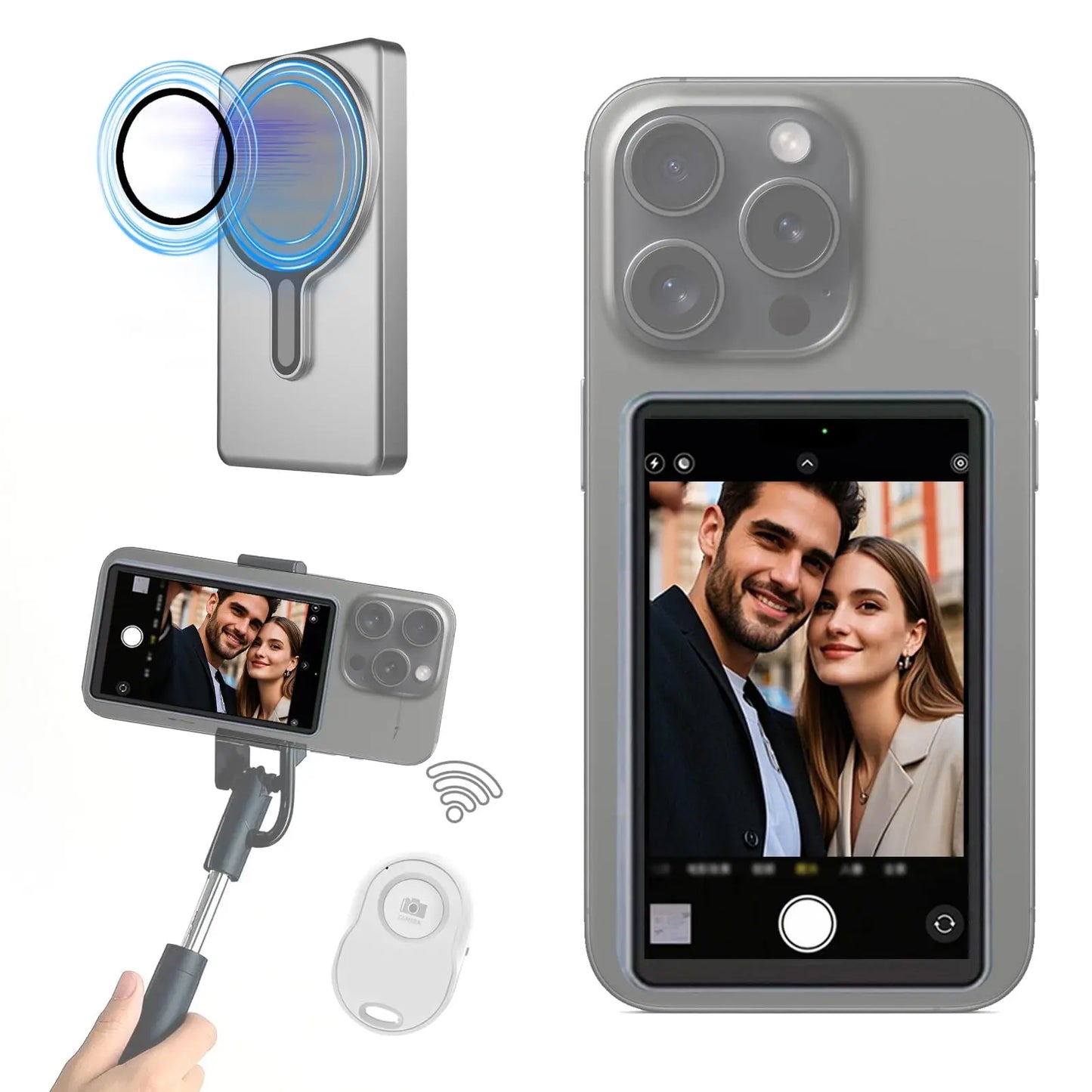 Magnetic Selfie Monitor for Phones