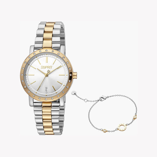 Esprit Women's Silver & Gold Stainless Steel Watch| ES1L194M0045 - Vero