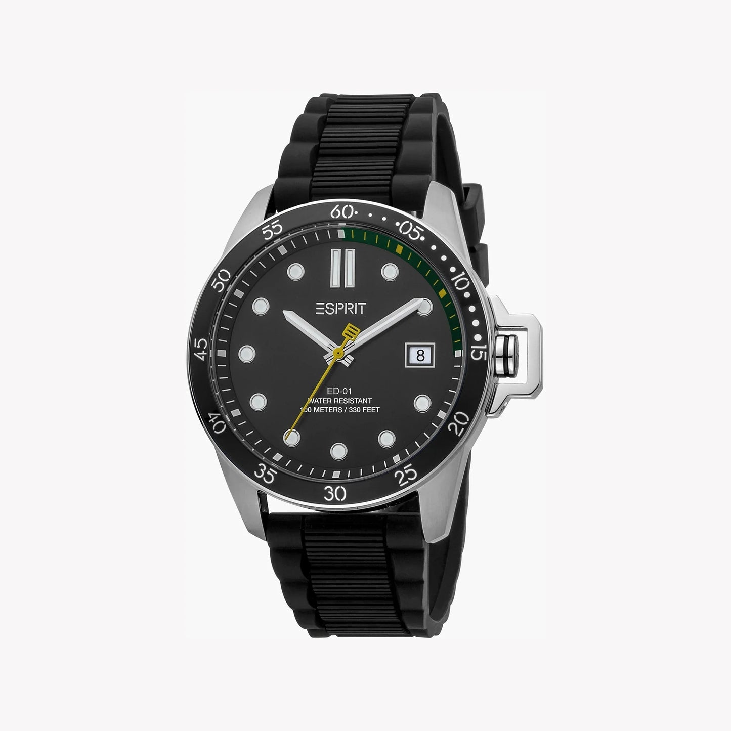 Esprit Men's Black Rubber Watch | ES1G096M0065 - Vero