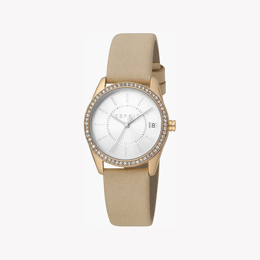 Esprit Women's Beige Leather Watch| ES106491001 - Vero
