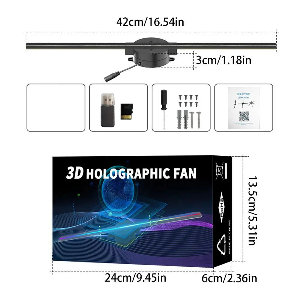 3D Holographic LED Projector Fan