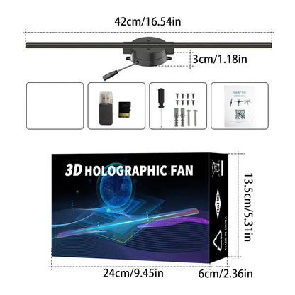 3D Holographic LED Projector Fan