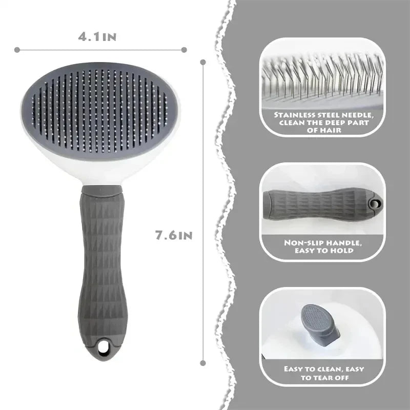 Self-Cleaning Pet Brush for Dogs & Cats