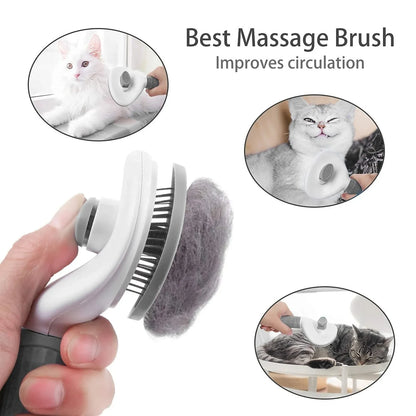 Self-Cleaning Pet Brush for Dogs & Cats