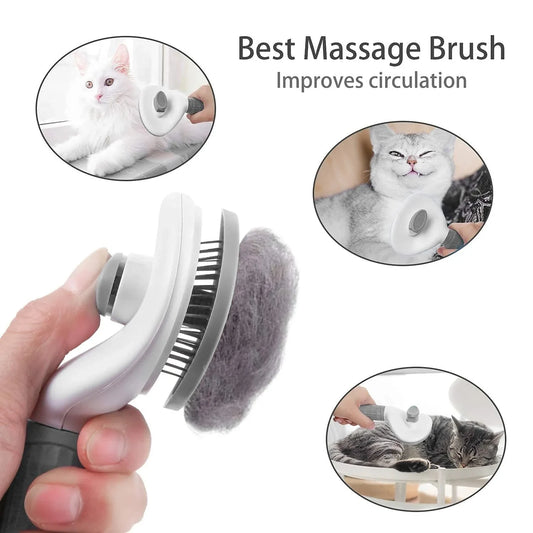 Self-Cleaning Pet Brush for Dogs & Cats