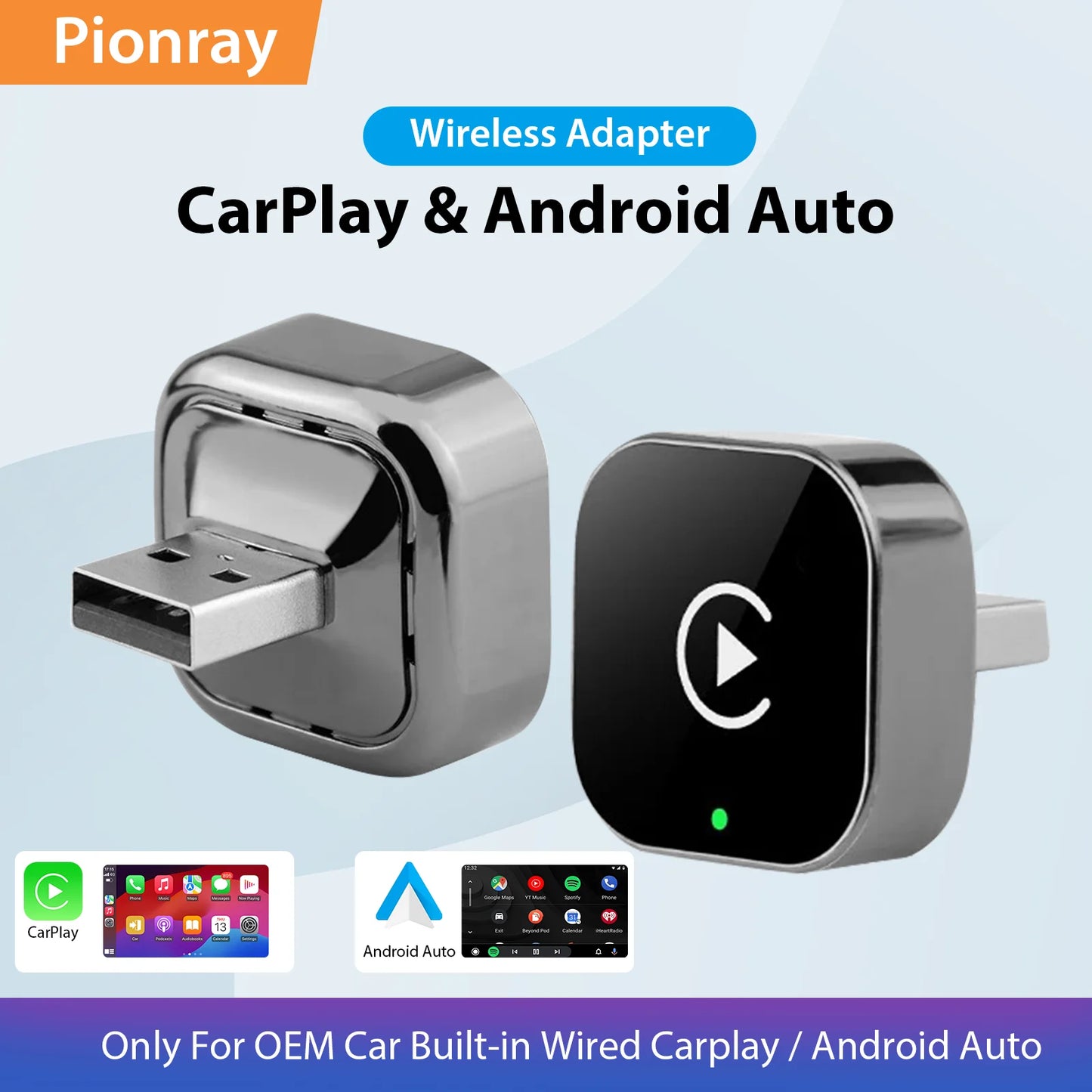 2 in 1 Wireless CarPlay Adapter&Android Auto