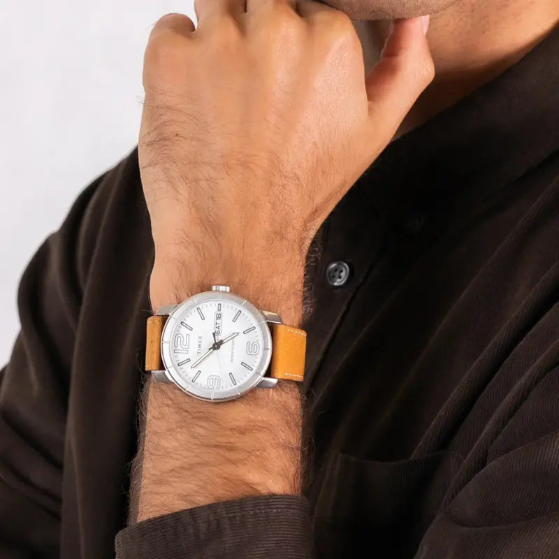 Timex Men's Tan Leather Watch| TW2R64100 - Vero