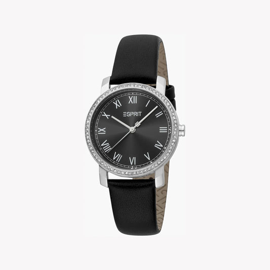 Esprit Women's Black Leather Watch| ES1L183M0015 - Vero